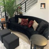  Ghế sofa băng cong BT23 Neville dài 2m2 vải nỉ kiểu dáng đẹp 