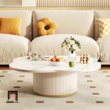  Bàn sofa mặt đá hình bông hóa 80cm BSF62 Parowan xinh xắn 