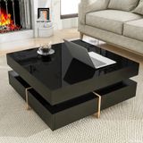  Bàn sofa phòng khách hiện đại màu đen BSF96 Nataka vuông 80 