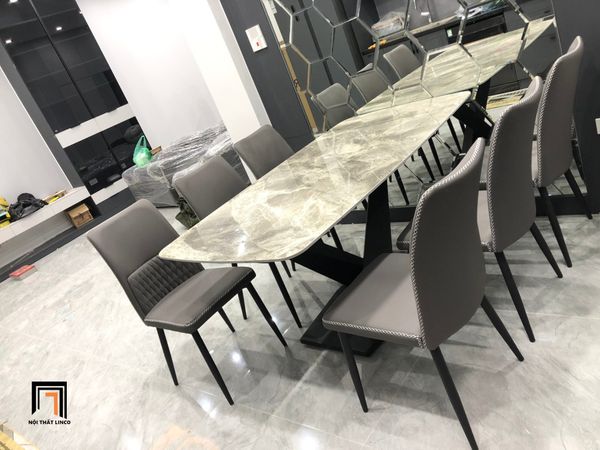 bộ bàn ăn 6 ghế mặt đá ceramic