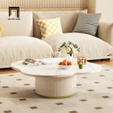  Bàn sofa mặt đá hình bông hóa 80cm BSF62 Parowan xinh xắn 