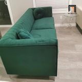  Ghế sofa băng dài 2m1 vải nhung nỉ BT68 Herbert xanh đậm 