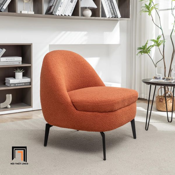 ghế sofa đơn xinh xắn vải lông cừu