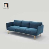  Ghế sofa băng dài 2m hiện đại BT253 Genlis vải nhung xám đen 