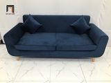  Bộ ghế sofa băng NS04 màu xanh đen vải nhung dài 1m9 