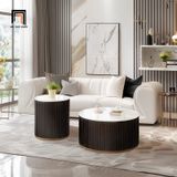  Cặp bàn sofa tròn mặt đá nhỏ BSF58 Kaibito cho văn phòng 