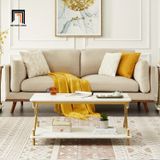  Bàn sofa mặt đá 2 tầng xinh xắn BSF69 Kempst khung chân đẹp 