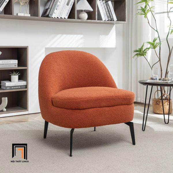 ghế sofa đơn xinh xắn vải lông cừu