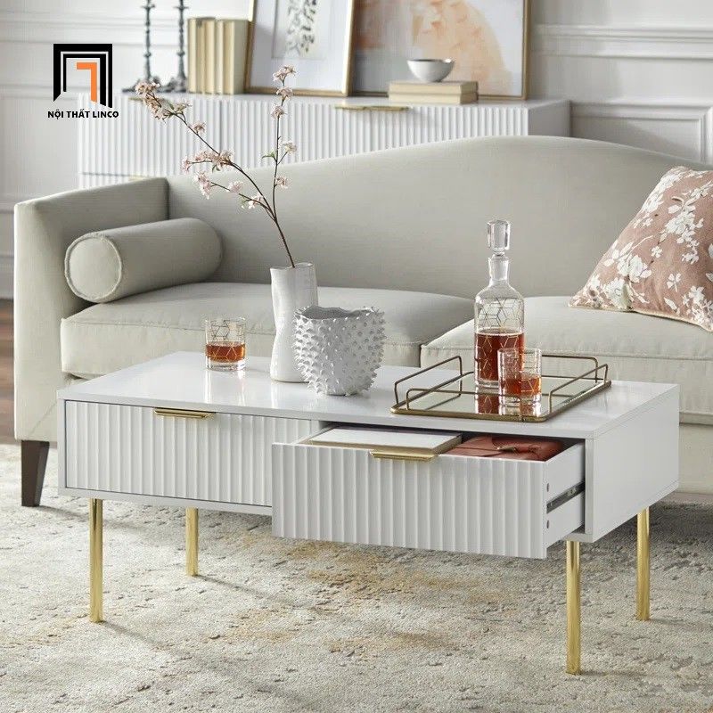  Bàn sofa phòng khách ván gỗ trắng BSF97 Bargem 1m x 50 giá rẻ 