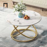  Bàn trà mặt đá tròn BTPK52 Cibec 60cm khung chân uốn cong 