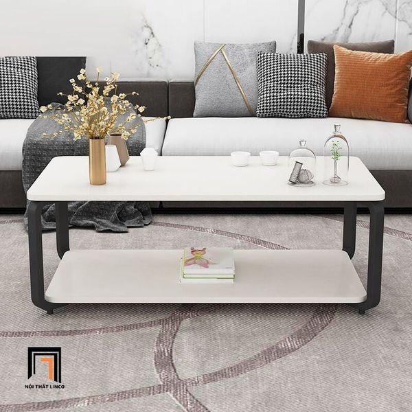 bàn sofa phòng khách mặt đá 2 tầng