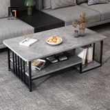  Bàn sofa mặt đá xám chữ nhật BSF77 Vigo 1m x 50 cho nhà nhỏ 