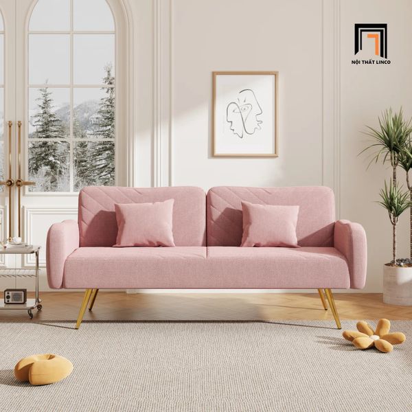 ghế sofa giường xanh lá vải nỉ