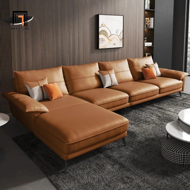 Bộ ghế sofa góc chữ L GT106 Srender 3m x 1m6 màu cam vàng 