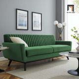  Ghế sofa văng sang trọng BT108 dài 2m xám đen vải nhung 