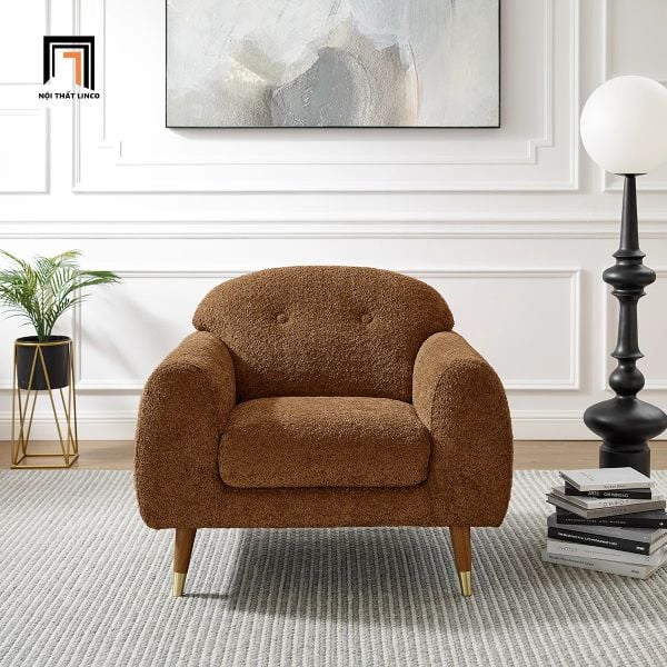 ghế sofa đơn vải nỉ bông xinh xắn