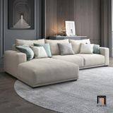  Ghế sofa góc chữ L GT143 Omaha 2m3 x 1m6 xám tro chung cư 