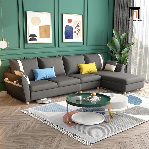 bộ ghế sofa góc L 3m x 1m6 phối màu