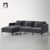  Bộ ghế sofa góc GT73 Orchad 2m2 x 1m6 xám đen vải nhung nỉ 