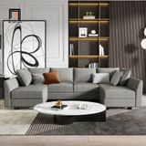  Bộ ghế sofa chữ U giá rẻ UT16 Dixie dài 2m9 vải bố xanh ngọc 