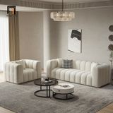  Bộ sofa vải lông cừu xinh xắn KT70 Kaisei nệm ngồi chia múi 