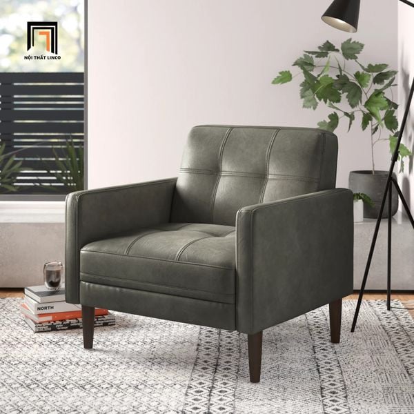  Ghế sofa đơn văn phòng làm việc DT101 Bharati bọc da giả đẹp 