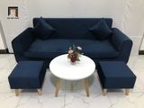  Bộ ghế sofa băng NS04 màu xanh đen vải nhung dài 1m9 