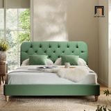  Giường ngủ màu xanh lá vải nhung GN67 Leaminton giật lún đẹp 