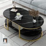 Bàn sofa đẹp 1m x 50 mặt đá oval BSF16 Keen cho gia đình nhỏ 