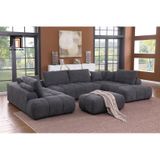  Set ghế sofa chữ U nệm ngồi chia múi UT32 Reindy vải nỉ 3m15 