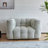  Ghế sofa đơn 1 người ngồi DT45 Toum vải lông cừu xám trắng 
