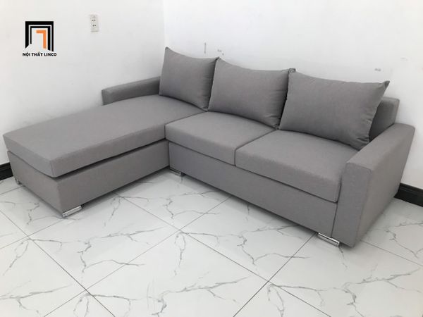 bộ ghế sofa góc L 2m2 x 1m6 xám trắng
