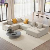  Bộ ghế sofa U vải nỉ xám trắng UT7 Paden dài 2m4 xinh xắn 