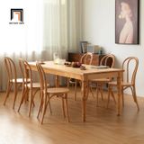  Bộ bàn ăn gỗ tần bì cao cấp 26-KH6-G55-B109 6 ghế cong đẹp 