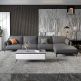  Ghế sofa góc L 3m x 1m6 GT194 Pavia da giả xanh lá hiện đại 