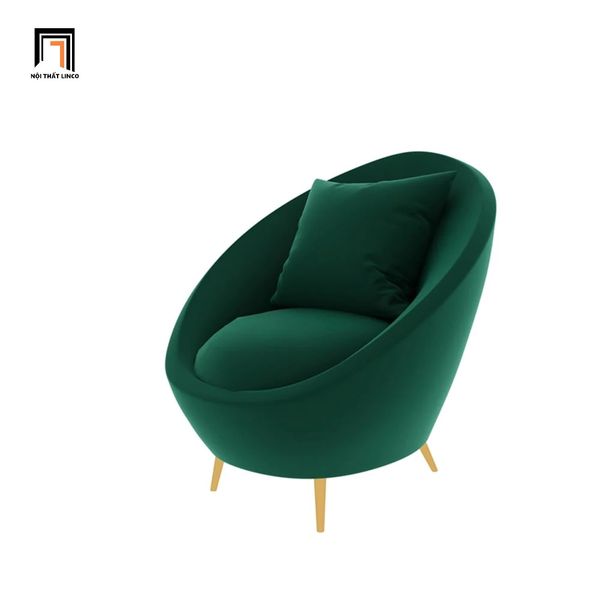 sofa đơn vải nhung xanh lá sang trọng