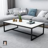  Bàn sofa mặt đá trắng 1m x 50 BSF40 Robin khung chân sắt đen 
