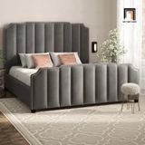  Giường ngủ cao cấp cho gia đình GN23 Pont vải nỉ nhung xám 