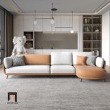  Ghế sofa góc L bọc da giả GT189 Vittel 3m x 1m6 mẫu hiện đại 