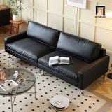  Ghế sofa băng da Pu màu đen BT324 Nasdam 2m2 hiện đại 