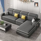  Ghế sofa góc L xám lông chuột GT181 Tunica 2m8 x 1m6 giá rẻ 