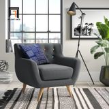  Ghế sofa đơn giá rẻ DT14 Ellice màu xám đậm vải bố 