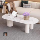  Bàn sofa oval đá ceramic trắng xinh BSF89 Vilasim 1m1 x 50 