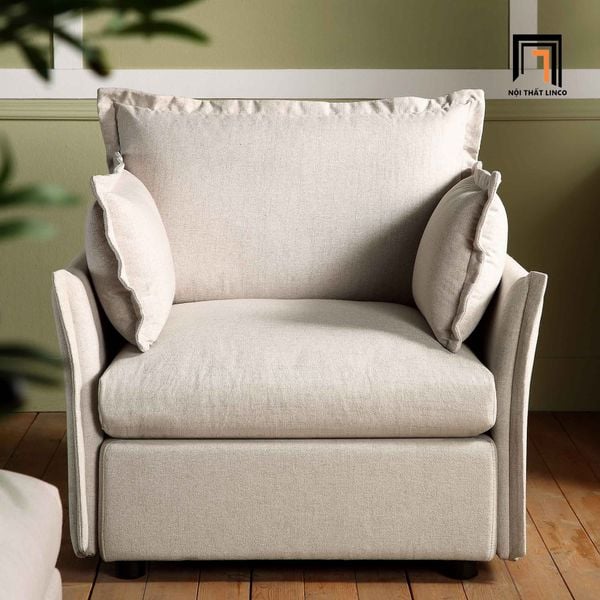 ghế sofa đơn 1 nệm ngồi xám trắng