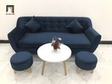  Bộ ghế sofa băng BL10 BGN dài 1m9 xanh dương đậm vải nhung 