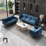  Bộ ghế sofa phòng khách cao cấp KT111 Genlis vải nhung xám 
