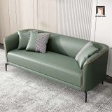  Set ghế sofa bọc da giả KT67 Polan hiện đại màu xanh lá 