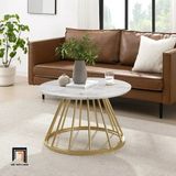  Bàn sofa mặt đá 60cm tròn xinh xắn BSF51 Aztec cho sảnh chờ 
