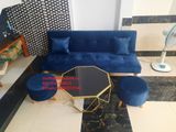  Ghế sofa xanh dương đậm đa năng vải nhung dài 1m7 giá rẻ 