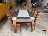  Bộ bàn ăn 6 chỗ ngồi mặt đá GF6-BAD6-G309-B353 1m6 cao cấp 